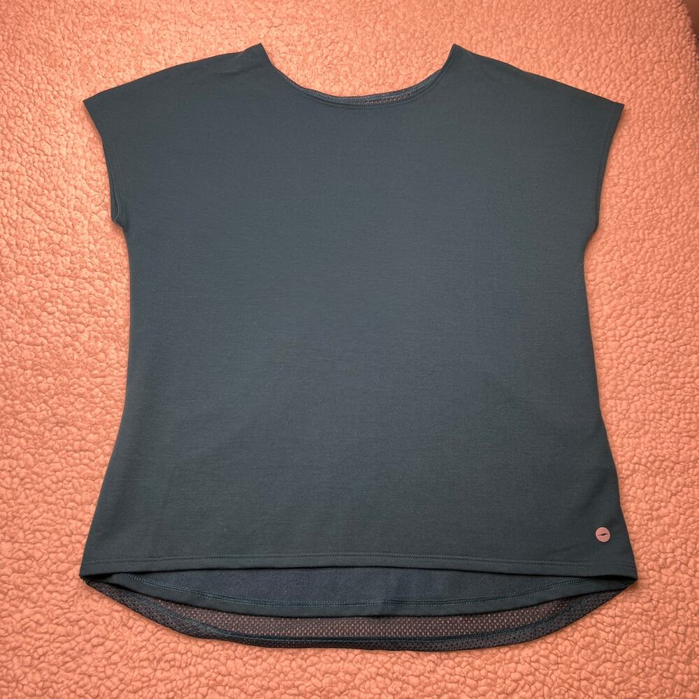 Avia Teal Short Sleeve Layered Athletic Top XXL 18